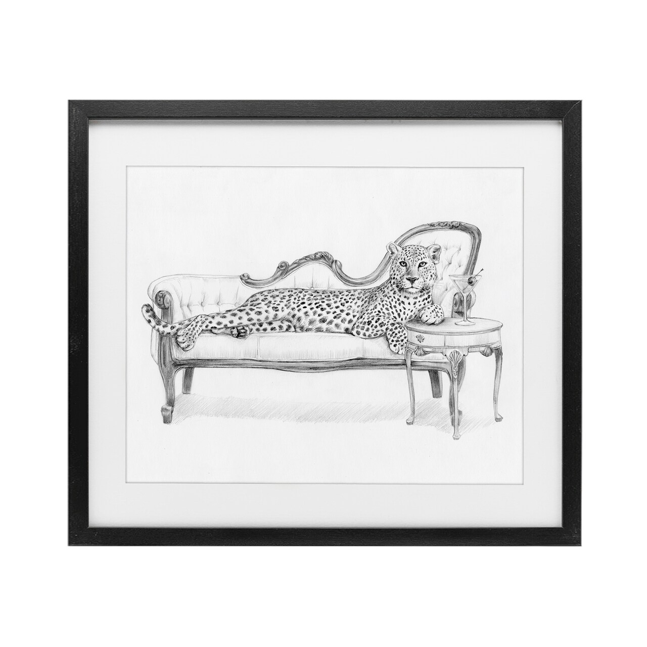 Stupell Industries Lounging Beast Cheetah Framed Print Under Glass, design by Victoria Barnes